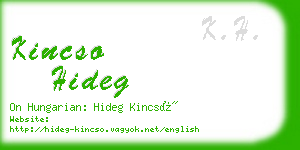 kincso hideg business card